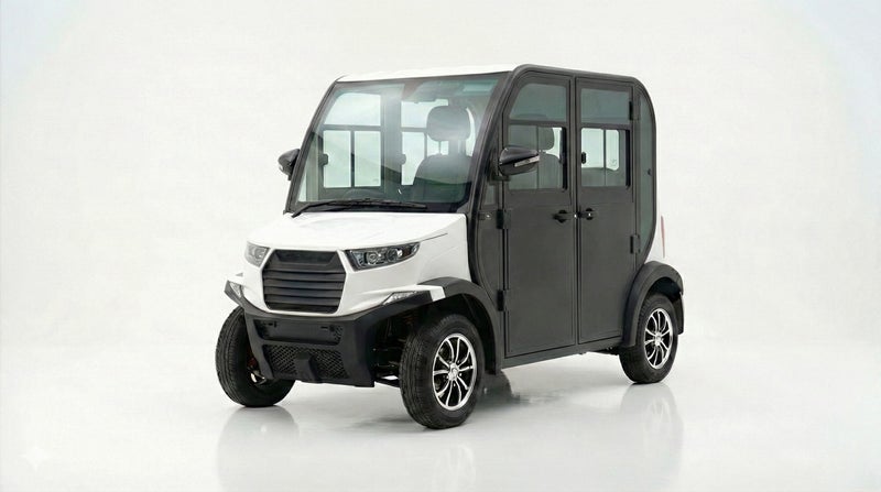 Crown 4 Air-Conditioned 4-Seater Electric Golf Cart with 170Ah AGM  Battery & Standard Tires | LSEV (White) - Image 3